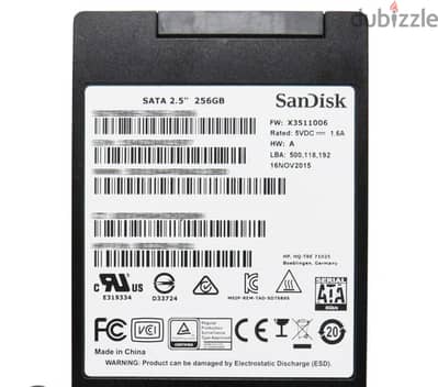 هارد ssd 256 حالته ممتازه هيلث 100