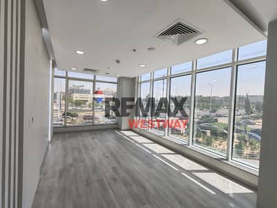 Office for rent, finished with air conditioning, 140 sq. m on Al Bustan Street and Prime Location Avenue.