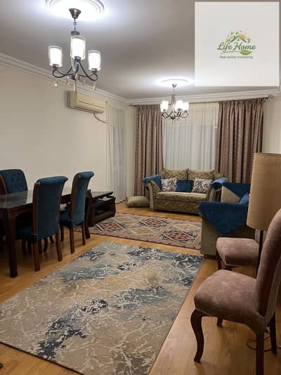 Furnished apartment for rent in Al Rehab, three bedrooms and two bathrooms, close to Avenue Mall