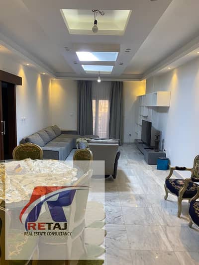 Furnished apartment for rent, ultra-super-lux finishing, in Lotus, Fifth Settlement. Prime location, open view, close to all services