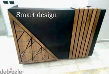 كاونتر استقبال خشب mdf  +وحدة إدراج سنتر لوك