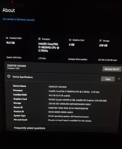 Dell precision 7520