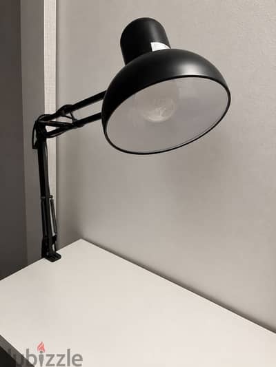 لمبة مكتب سوداء Adjustable بذراع متحرك ومشبك تثبيت – ANWAR 40W