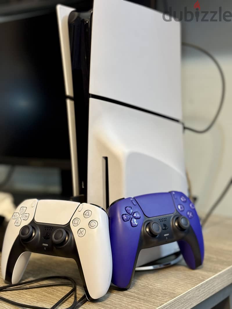 PS5 Slim Disc Edition (Kasr Zero) + Extra Controller + PS plus 7