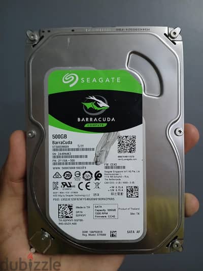 هارد سيجت باركودا Seagate BarraCuda 500GB بحالة ممتازة