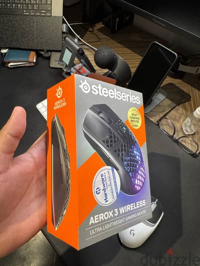 SteelSeries Aerox 3 Wireless ماوس جيمنج لاسلكي خفيف 66g بالعلبة