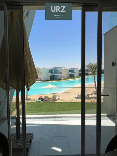 For sale at a great discount: a first-row chalet on Crystal Lagoon with a full sea view of Ras El Hekma next to Hacienda Hyde Park Ras El Hekma