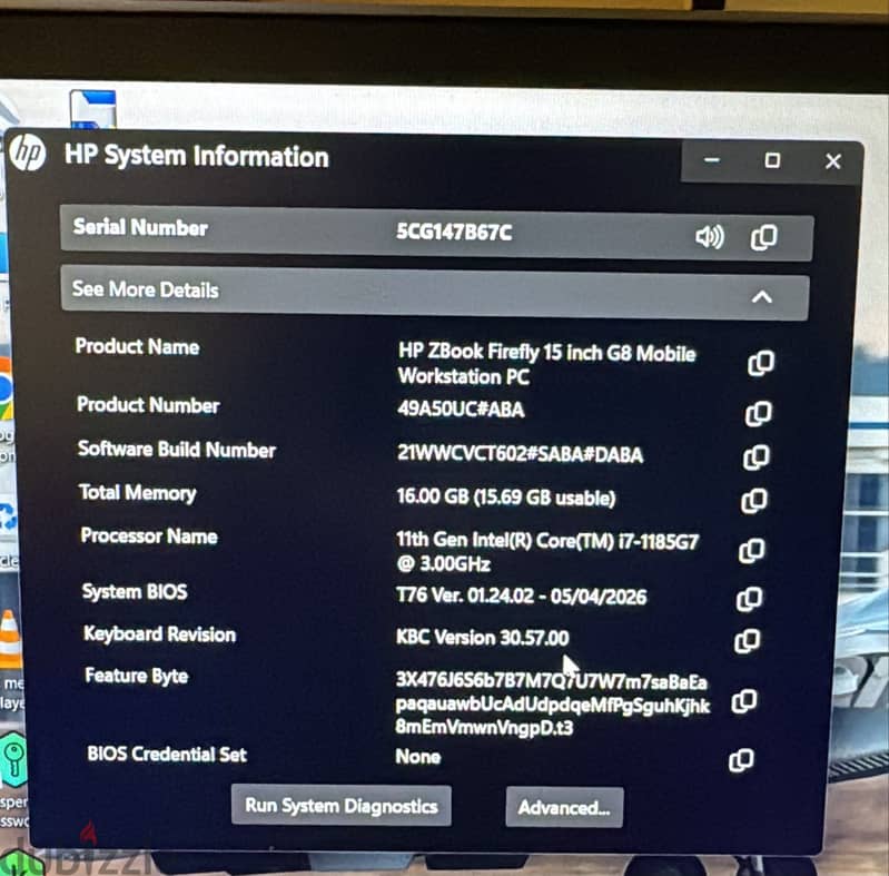 Hb Zbook 15 G8 3