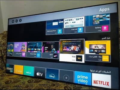 شاشة سامسونج 58 بوصة سمارت 4K برسيفر داخلى باللزقتها