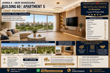 Janna 4 | 130 SQM North-West | Premium Flooring | Direct Owner
