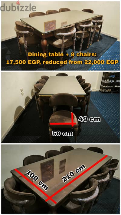 Dining Table and 8 Chairs