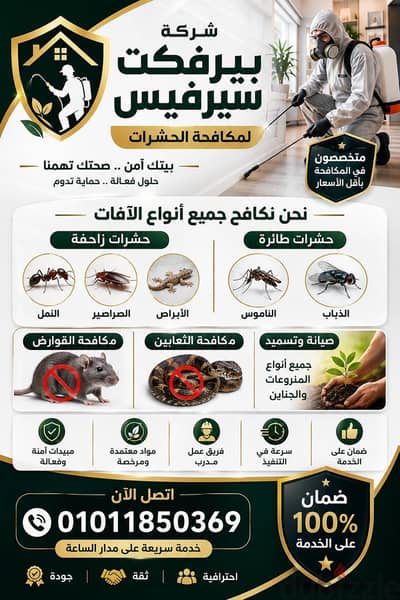 مكافحة جميع انواع الحشرات المنزلية