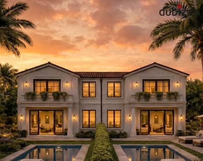 Twin house villa for sale in installments with a 10% down payment in Zayed, in the Green Belt, next to Mountain View Chillout.