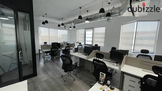 مكتب ادارى للايجار في ذا بورتال - بيفرلي هيلز مساحه 175 متر كامل التشطيب بالتكيفات Office For Rent in El sheikh Zayed - 175sqm