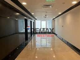 A furnished office for rent with air conditioning on the Axis Mall in the heart of Sheikh Zayed