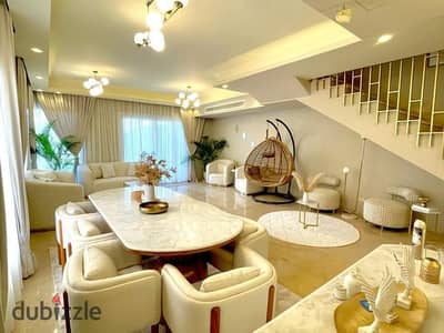 For sale finished twin house villa ready to move in the heart of Sheikh Zayed in Atrio Compound