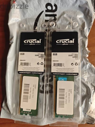 2x8 Crucial DDR4 3200 MHz Ram UDIMM
