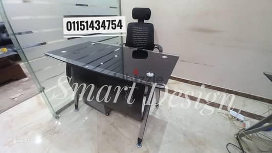 مكتب زجاج سكوريت بشاسيه معدن مقاس ١٢٠سم