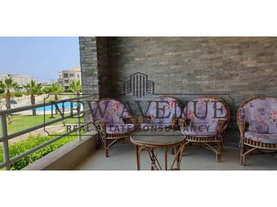 Chalet bahary for Sale in Amwaj North Coast Fully finished and Furnished with Prime Location Double View