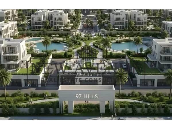 Luxury Town house with Lowest Downpayment and Installments over 5 Years in 97 Hills New Cairo Near AUC by Palm Hills