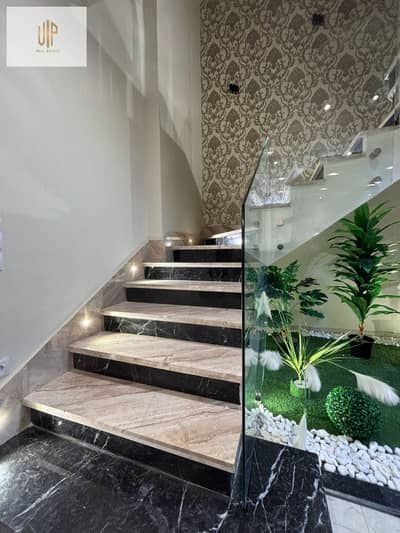 Duplex for rent furnished and air-conditioned in Al Lotus South in the Fifth Settlement in New Cairo, super lux finished on South 90 and in front of the Victory Axis