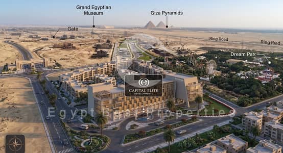 اسكن و استثمرفي شقة فندقية تحمل علامة فندق ويندام الأمريكي - تطل على الأهرامات والجولف - في دريم لاند