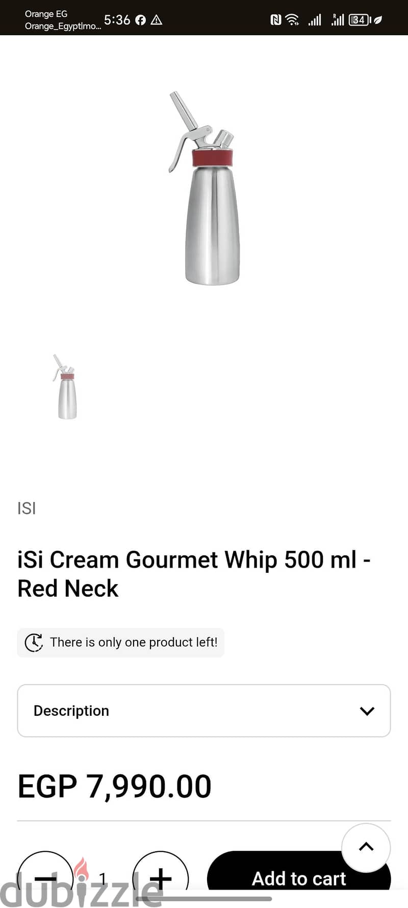 Cream whipper ISI 1