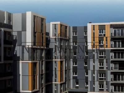 شقة بحري نصف تشطيب جاهزة للسكن بإطلالة مفتوحة على الحدائق والمسطحات المائية في هاب تاون مدينة المستقبل Hap town Mostakbal City من تطوير حسن علام