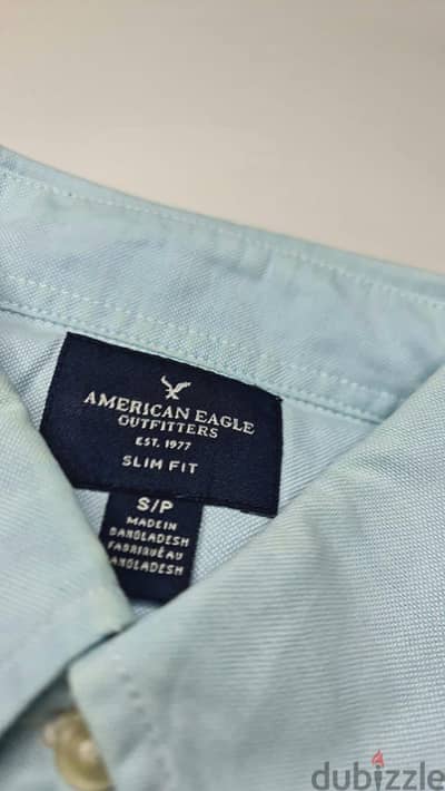 Original linen American Eagle Light Blue Oxford Shirt - Size S