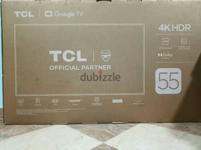 شاشه 55 بوصه TCL موديل  p6k  4k جديده متبرشمه