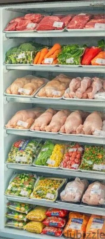 تلاجة عرض فريزر استراد ايطالي راسي 7 رف بشحنة بلاده بحالة ممتازة جدا