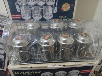 طقم توابل استانلس اصلى ٣٥٠ج جديد بالكرتونة
