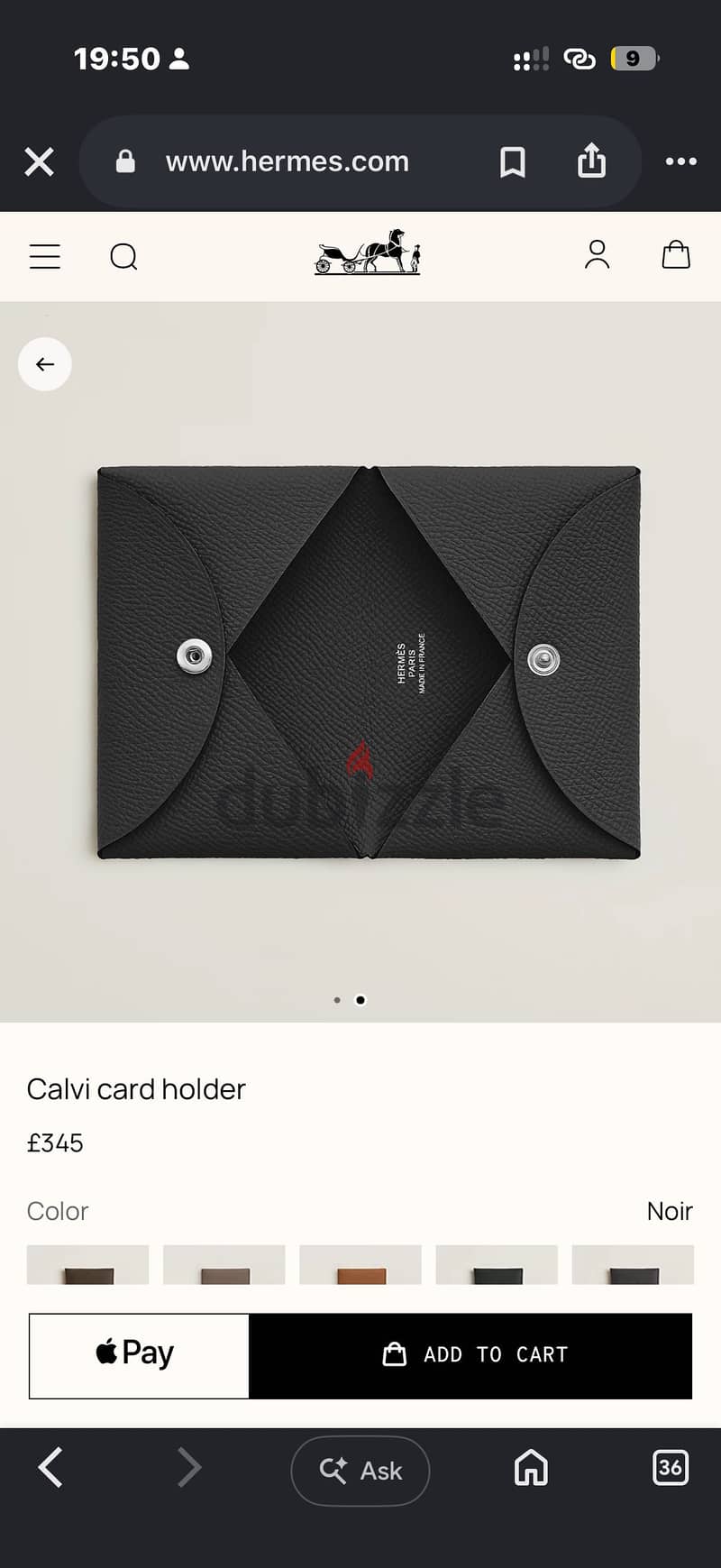 Hermes Calvi Card Holder 2