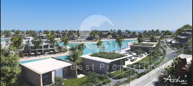 FOR SALE SERVICED CHALET SEA VIEW WITH ONLY 5% DOWN PAYMENT OVER 10 YEARS  IN AZHA RAS AL HEKMA NORTH COAST!!