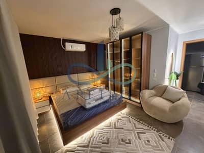 Studio with roof for rent in sodic villette V residence  Area 50 SQM Roof 100 SQM 1 bedroom  1 bathroom  Fully furnished  View pool and landscape and