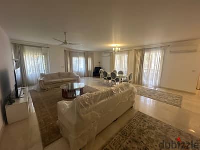 Furnished apartment for rent in Sarayat Al-Maadi, 3 air-conditioned rooms