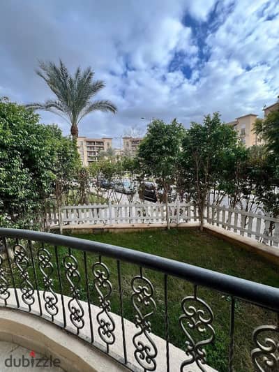 Ground floor apartment with garden for sale in Al Rehab, prime location near services, super lux finishing