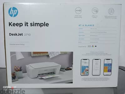طابعة HP DeskJet 2710 (كل في واحد) بحالة الزيرو تماماً 