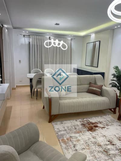 Furnished apartment for rent in Madinaty B6, with an area of 124 square meters, fully furnished with hotel-style furnishings.