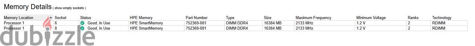 2x16GB DDR4 2133P ECC 1