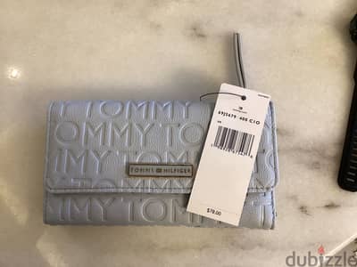 ORIGINAL Tommy Hilfiger Checkbook Wallet in Baby Blue Chambray Color