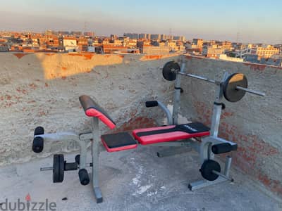 جيم منزلي متعدد الاستخدامات + بنش صدر + بار وأوزان