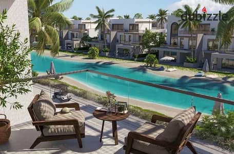 شاليه يري اللاجون وبحري متشطب بالكامل من الكيمي بمقدم 5% واقساط مرنة تصل ل 10 سنوات في ذا ميد راس الحكمة الساحل الشمالي