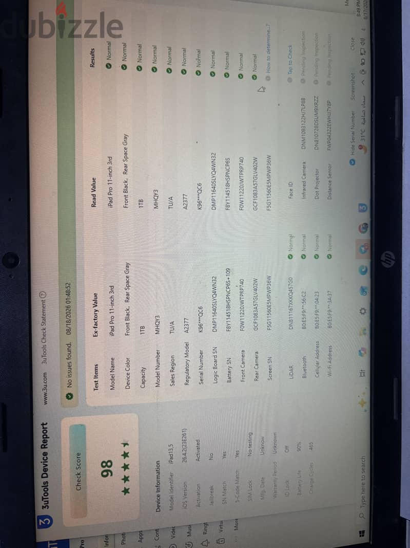 Ipad pro m1 ‍1Tera storage‍ 14