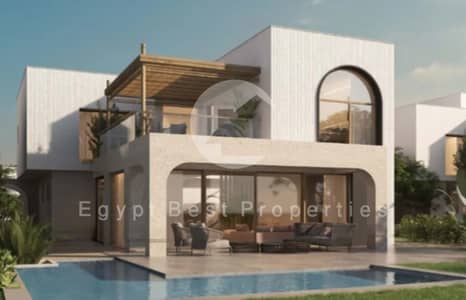 امتلك فيلا مستقلة فاخرة 5 غرف في ذا ميد الساحل الشمالي، 587 م²، فيو بانورامي على البحر، تشطيب كامل، 5% مقدم وتقسيط حتى 8 سنوات