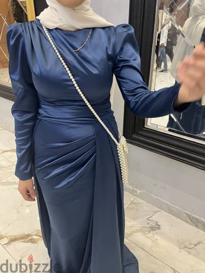 فستان ستان ازرق من  Kiki Riki