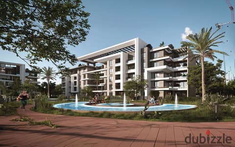 Ground floor apartment with a garden. For sale in installments at the lowest price and an advance of only 10% in the Aksoora October compound