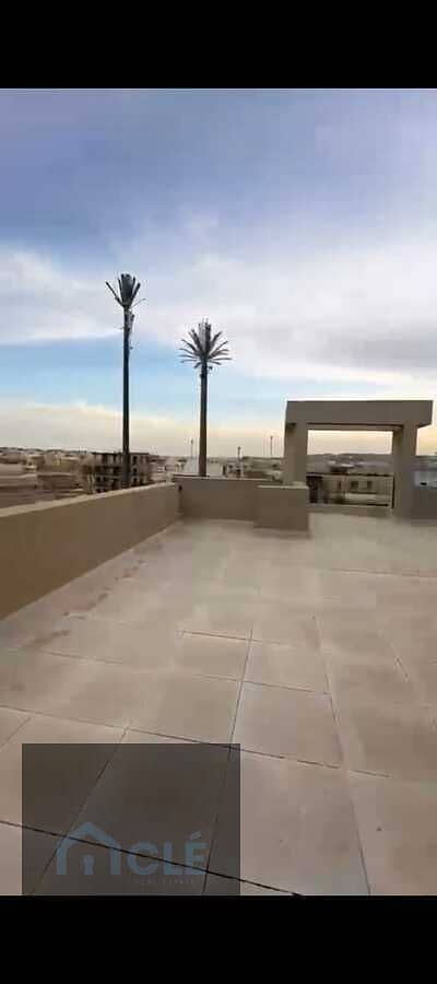 A luxury semi-furnished penthouse with a roof terrace is for sale in a prime location with a stunning view in Al Marasem. It has an area of ​​170 sqm