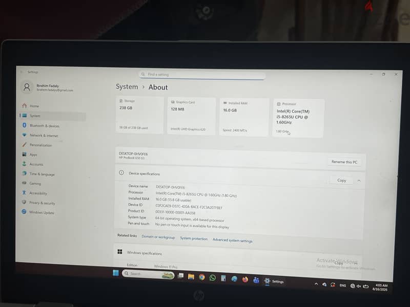 Hp probook 650 Gs 6
