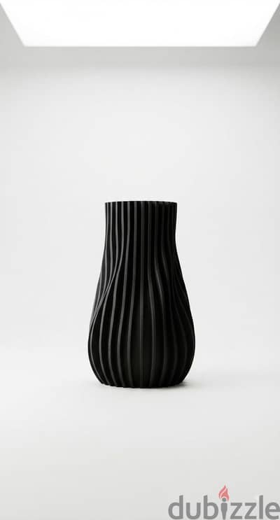 Modern Ribbed Vase  Premium 3D Printed Decorative Home Décor